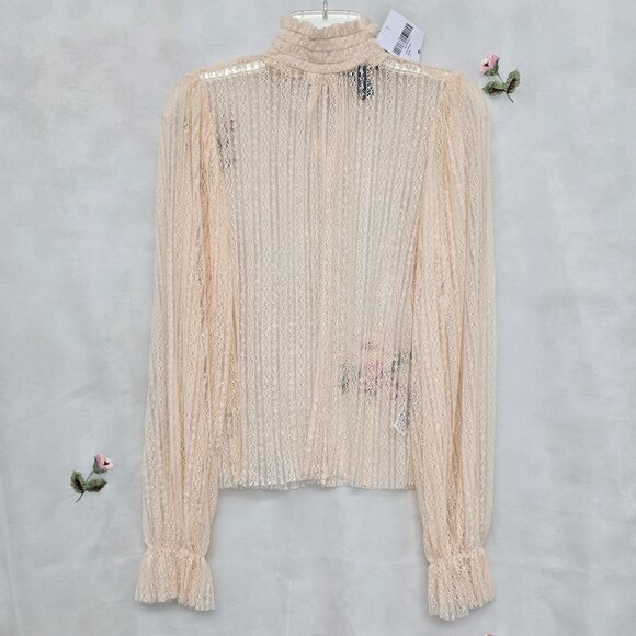 Forever 21 Tops - Forever 21* Vintage-Inspired Ruffled Trim Sheer Lace Top* Size: S